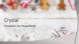 Presentation with decoration - PPT layouts with new products abstract - christmas decoration on wooden background background and a white colored foreground