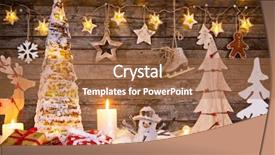  Presentation with christmas blank wooden signboard - Colorful presentation theme enhanced with new products abstract - christmas decoration on wooden background backdrop and a  colored foreground