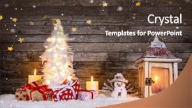 Presentation with decoration - Presentation design with new products abstract - christmas decoration on wooden background background and a tawny brown colored foreground