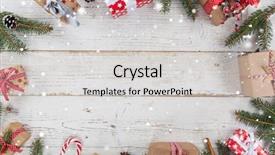  Presentation with decoration - Amazing theme having new products abstract - christmas decoration on wooden background backdrop and a  colored foreground