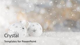  Presentation with copy space - Slide deck consisting of new products abstract - christmas decoration on wooden background background and a light gray colored foreground