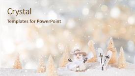  Presentation with christmas lights bulb decoration - PPT layouts consisting of new products abstract - christmas decoration snowman with blurred background and a sky blue colored foreground