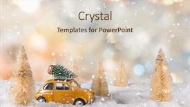  Presentation with police car flashing roof lights - PPT theme with new products abstract - christmas decoration with little car background and a lemonade colored foreground