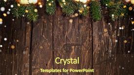  Presentation with spruce - PPT theme consisting of new products abstract - christmas spruce branches on wooden background and a tawny brown colored foreground