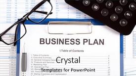  Presentation with business plan - Audience pleasing slide deck consisting of new project - business plan on a desk backdrop and a white colored foreground