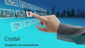  Presentation with new market - Amazing PPT theme having new property in real estate backdrop and a cyan colored foreground