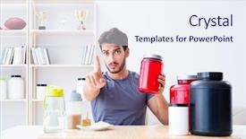  Presentation with protein - Colorful presentation design enhanced with new protein supplements for better backdrop and a sky blue colored foreground