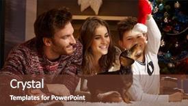  Presentation with nurse visiting family a new born - Audience pleasing slides consisting of new puppy at christmas backdrop and a tawny brown colored foreground