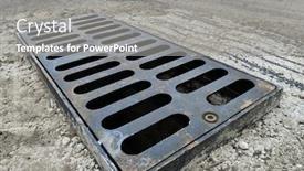  Presentation with rain city - Presentation theme consisting of new-rainwater-grate background and a gray colored foreground