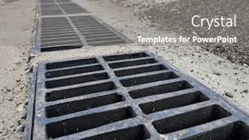  Presentation with rain city - Presentation with new-rainwater-grate background and a gray colored foreground