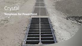  Presentation with rain city - Presentation theme consisting of new-rainwater-grate background and a gray colored foreground
