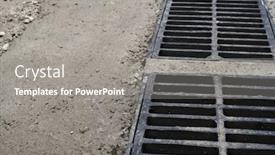  Presentation with rain city - Audience pleasing PPT theme consisting of new-rainwater-grate backdrop and a gray colored foreground