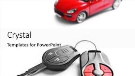  Presentation with keys - PPT theme enhanced with new red car with keys background and a white colored foreground