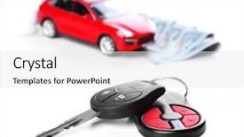  Presentation with hiring - Colorful theme enhanced with new red car with keys backdrop and a white colored foreground