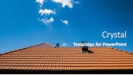  Presentation with roof - PPT theme consisting of new-red-tiles-roof background and a teal colored foreground