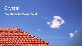  Presentation with roof - Presentation design with new-red-tiles-roof background and a teal colored foreground