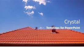  Presentation with roof - Slide deck featuring new-red-tiles-roof background and a teal colored foreground