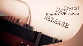  Presentation with release - PPT theme having new-release-phrase-written background and a cream colored foreground