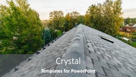 Presentation with shingles roof - Cool new slide set with new-renovated-roof-covered backdrop and a gray colored foreground