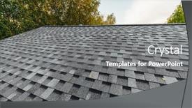  Presentation with shingles roof - Presentation design enhanced with new-renovated-roof-covered background and a gray colored foreground