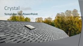  Presentation with shingles roof - Amazing presentation theme having new-renovated-roof-covered backdrop and a sky blue colored foreground