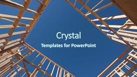  Presentation with new home - Slide deck consisting of new residential construction home framing background and a ocean colored foreground