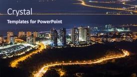  Presentation with metropolitan - Beautiful slide deck featuring new-residential-district-in-haifa backdrop and a tawny brown colored foreground