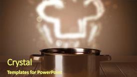  Presentation with grill out - Presentation consisting of new restaurant - chef hat coming background and a  colored foreground