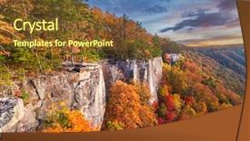  Presentation with autumn morning - Cool new presentation design with new river gorge west virgnia backdrop and a tawny brown colored foreground