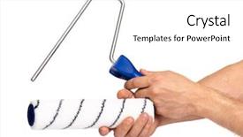  Presentation with hand tools - Beautiful PPT layouts featuring new roller isolated on white backdrop and a white colored foreground