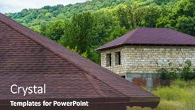  Presentation with eco friendly - Slides consisting of new-roof-and-a-brick background and a dark gray colored foreground