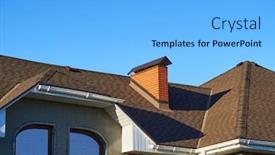  Presentation with under construction - Beautiful slide set featuring new-roof-and-house-under backdrop and a light blue colored foreground