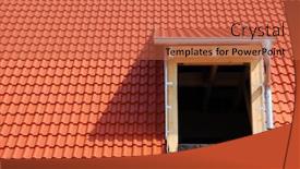  Presentation with tiles - Presentation theme consisting of new-roof-with-tiles background and a red colored foreground