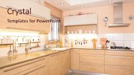  Presentation with elements - Audience pleasing theme consisting of new room - luxury kitchen with marble elements backdrop and a lemonade colored foreground