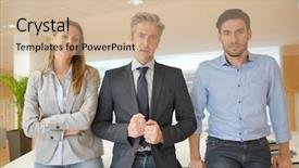  Presentation with team - PPT layouts having new sales employee welcome - attractive mixed business team looking background and a  colored foreground