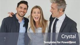  Presentation with bible all things work together for good - PPT theme with new sales employee welcome - dynamic work colleagues smiling together background and a gray colored foreground