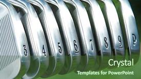  Presentation with golf - Cool new presentation with new set of golf club backdrop and a tawny brown colored foreground