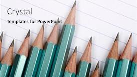  Presentation with lined paper - Slides featuring new sharp pencils on a lined paper background background and a sky blue colored foreground