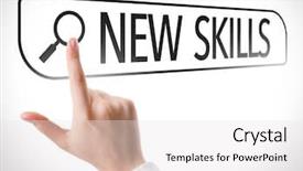  Presentation with skills - Audience pleasing presentation theme consisting of new skills written in search backdrop and a white colored foreground