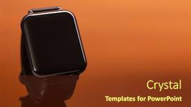  Presentation with smart - Amazing PPT theme having new-smart-watch-mockup backdrop and a tawny brown colored foreground