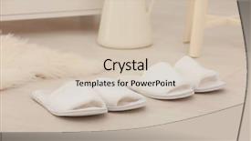  Presentation with floor inspection - Beautiful slide set featuring new spa resort - bathing slippers on floor backdrop and a soft green colored foreground