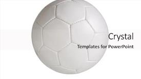  Presentation with new path - Colorful theme enhanced with new sport - soccer ball isolated on white backdrop and a light gray colored foreground