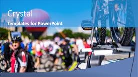  Presentation with supr new bike - Colorful slide deck enhanced with new sport bike on a topof the car roed travelling backdrop and a teal colored foreground