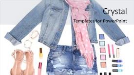  Presentation with clothing - Presentation design consisting of new sstore - female clothing isolated on white background and a  colored foreground