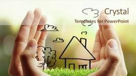  Presentation with real estate - Theme having new start - real estate idea holding house background and a cream colored foreground