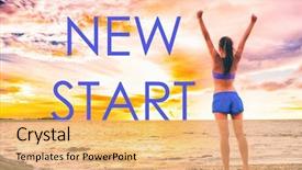  Presentation with inspiration - PPT theme consisting of new start motivational inspiration quote background and a yellow colored foreground