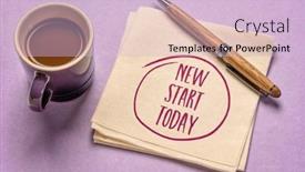  Presentation with personal development - Beautiful slide deck featuring new-start-today-motivational-handwriting backdrop and a lemonade colored foreground