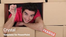  Presentation with special education young adult man - Presentation design enhanced with new student - portrait of young man amid background and a  colored foreground