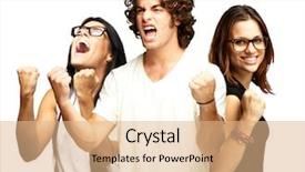  Presentation with cartoon black white people - Cool new slides with new student - young people enjoying over white backdrop and a  colored foreground