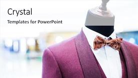  Presentation with mannequin - Theme with new style suit on mannequin background and a white colored foreground